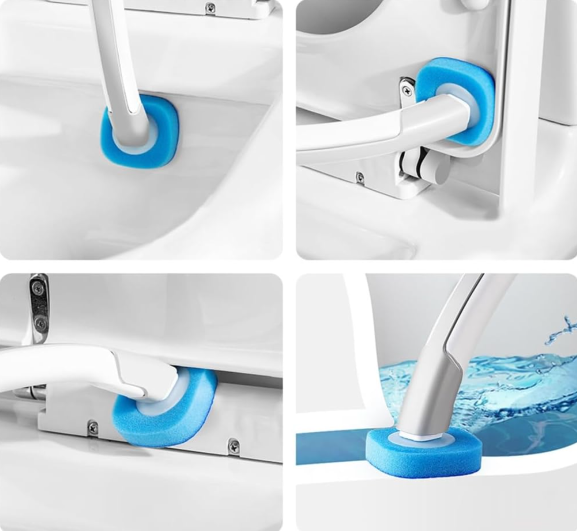 Disposable Snap On Toilet Brush Cleaner Wand with Replacement Heads