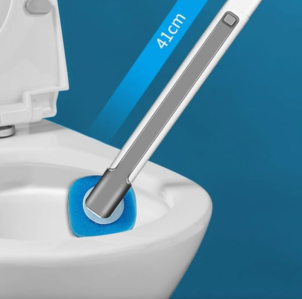 Disposable Snap On Toilet Brush Cleaner Wand with Replacement Heads