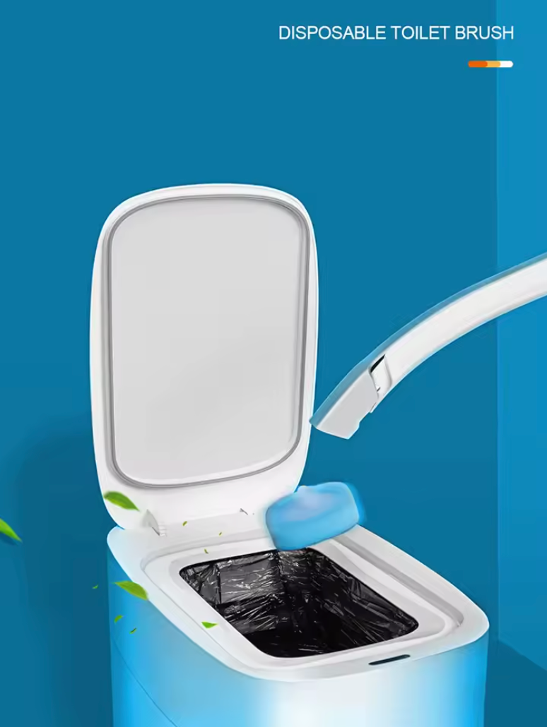 Disposable Snap On Toilet Brush Cleaner Wand with Replacement Heads