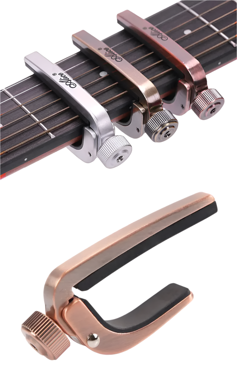 Guitar capo on a white background