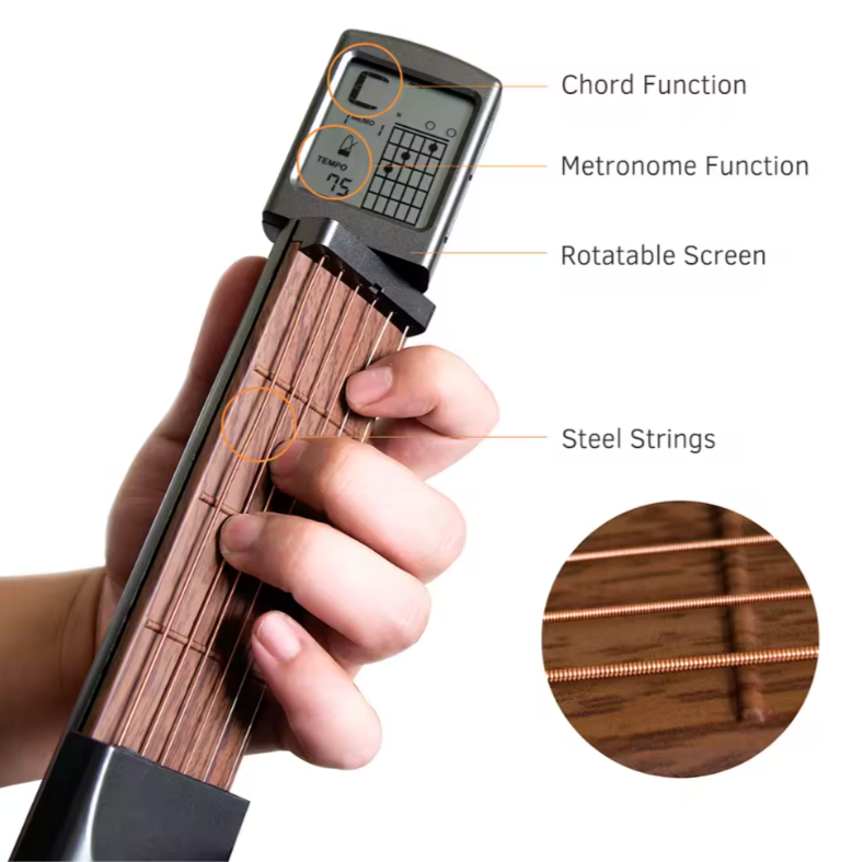 Pocket Pal Portable Travel Learner Guitar Chord Trainer for Beginners