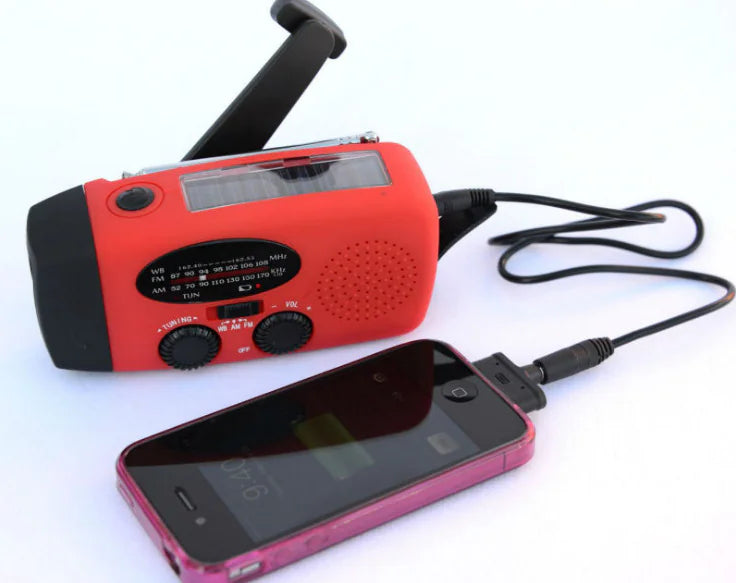 Emergency Survival Portable Radio Kit Charging Power Hub with Solar Power Flashlight