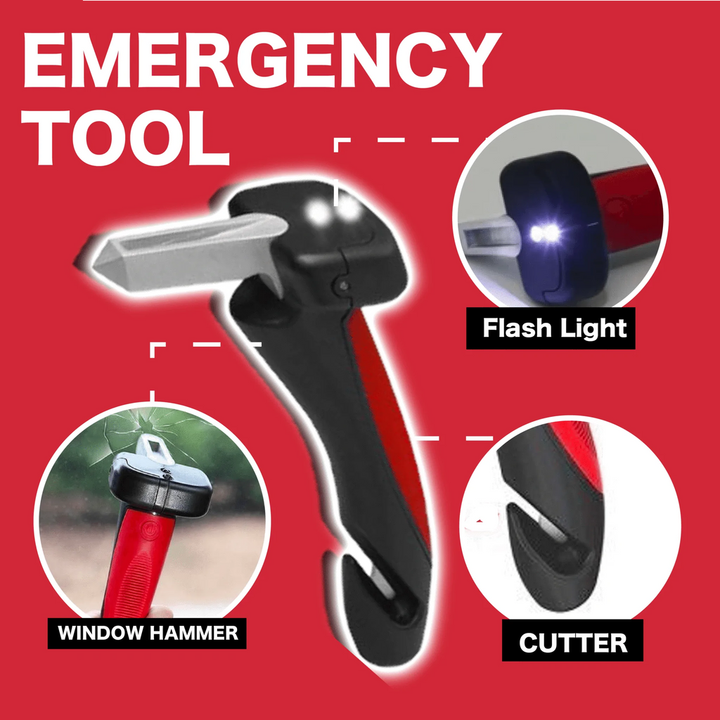 DriveEase Safe Handle Car Door Mobility Safety Assistance Bar with Emergency Window Breaker, Seatbelt Cutter and Flashlight