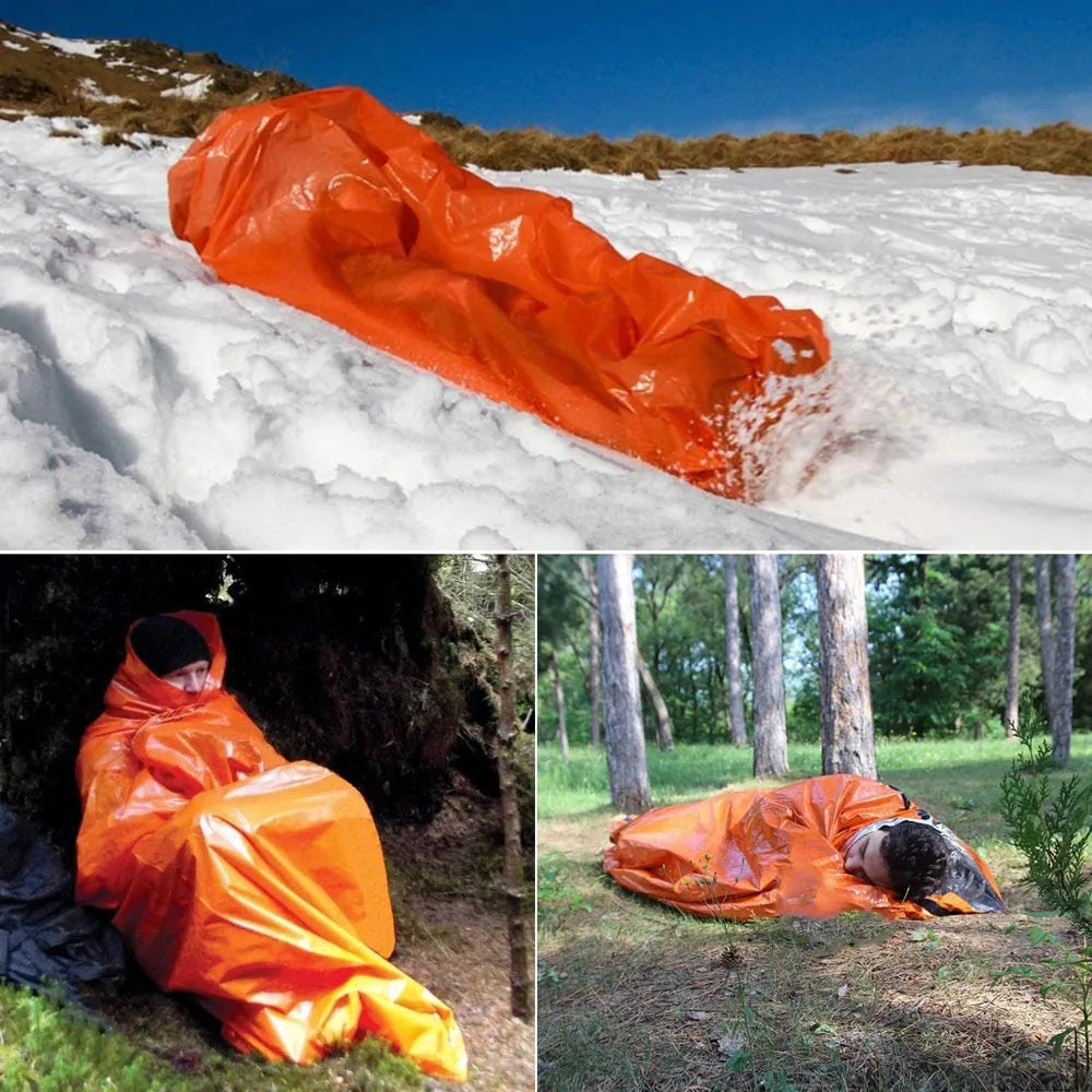 Emergency Survival Waterproof Thermal Sleeping Bag High Visibility Rescue Blanket