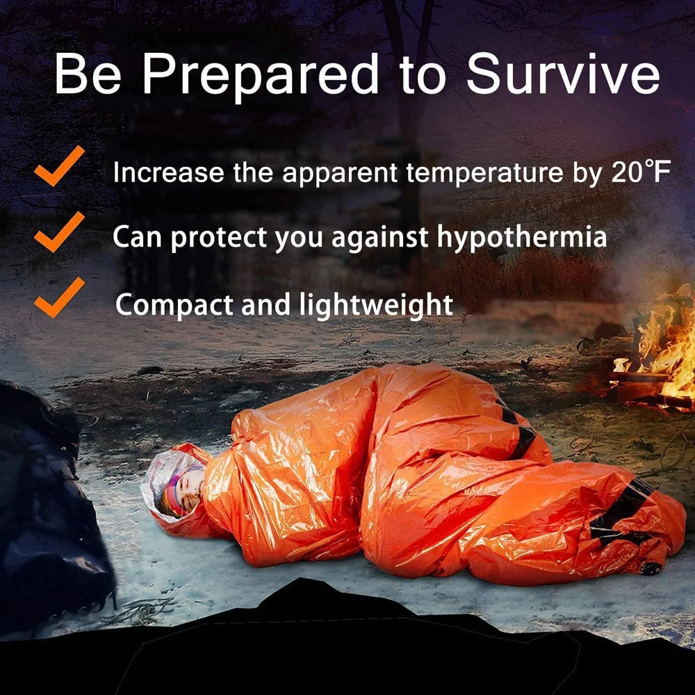 Emergency Survival Waterproof Thermal Sleeping Bag High Visibility Rescue Blanket