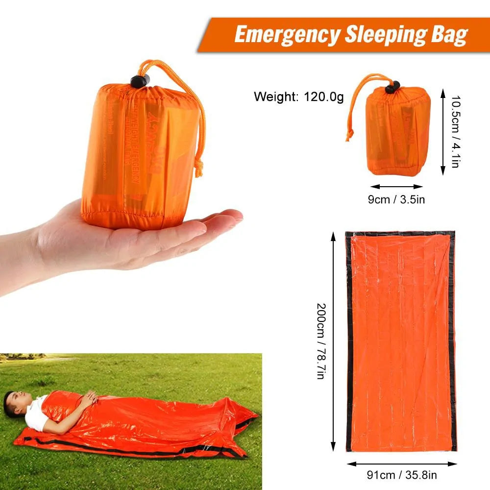 Emergency Survival Waterproof Thermal Sleeping Bag High Visibility Rescue Blanket