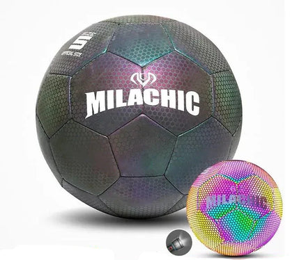 Milachic Holographic Glowing Reflective Sports Soccer Ball Football