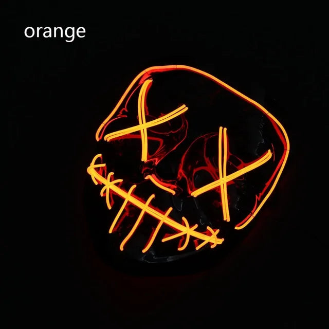 Neon Glow LED Light Up Halloween Costume Mask