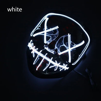 Neon Glow LED Light Up Halloween Costume Mask