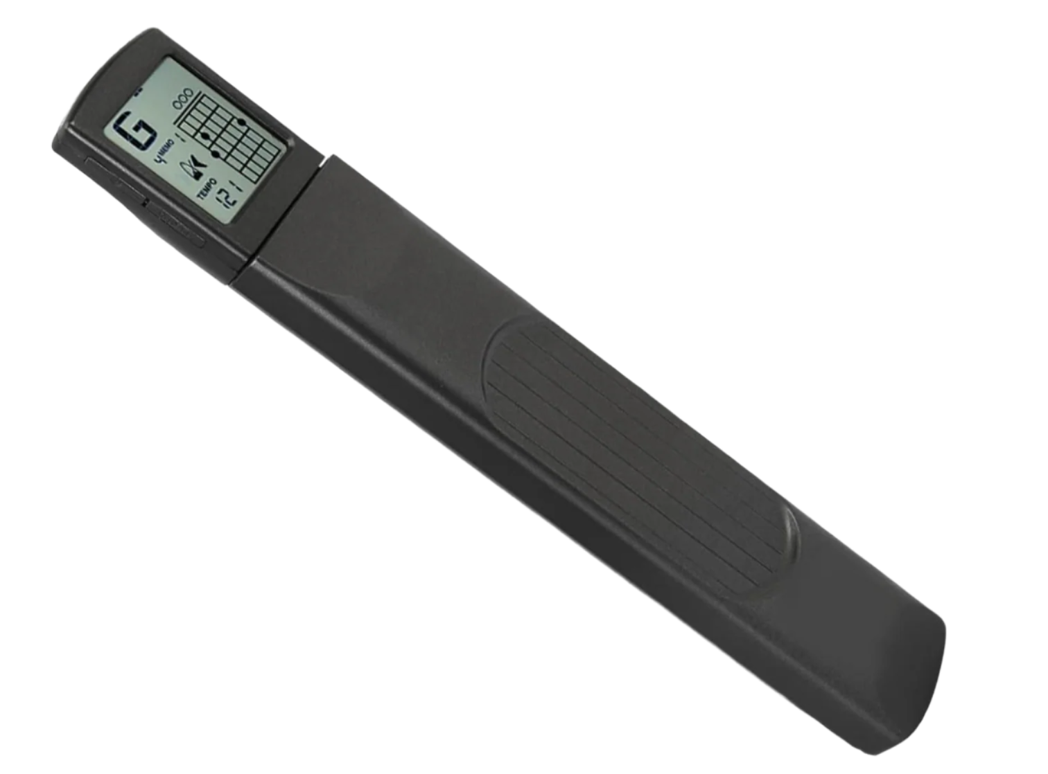Portable guitar training device with a chord display screen.