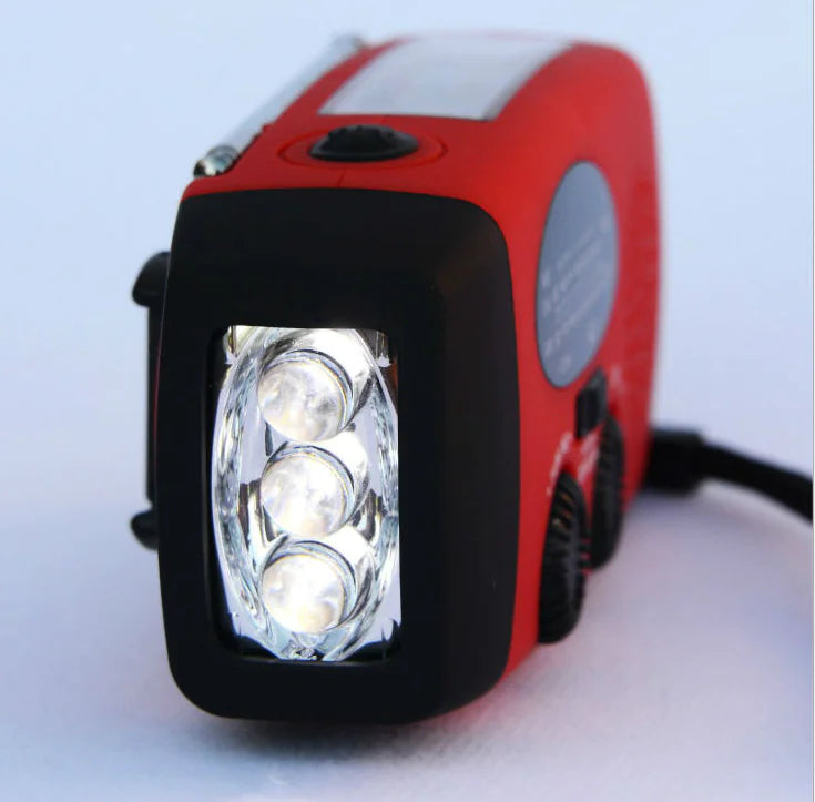 Emergency Survival Portable Radio Kit Charging Power Hub with Solar Power Flashlight