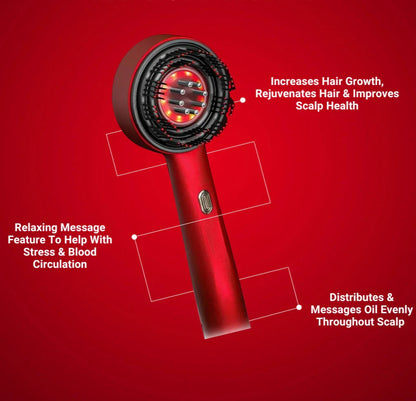 Vitality Locks Scalp Massager Red Light Therapy Electric Hair Regrowth Brush